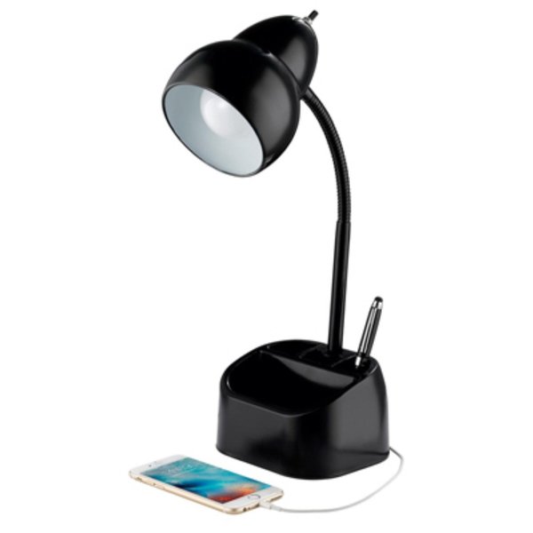 Globe Electric Blk Organizer Desk Lamp 12709